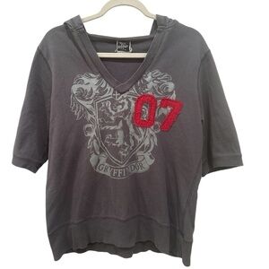 Harry Potter Gryffindor V-Neck Sweatshirt Hoodie Wizard Warner Bros. Movie Sz L